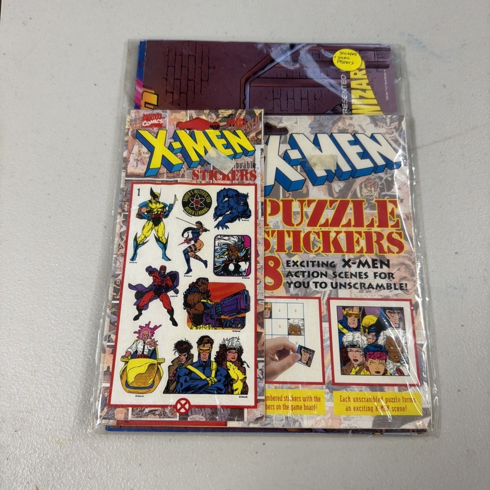 1994 Marvel X-Men Mello Smello Puzzle Sticker Posters